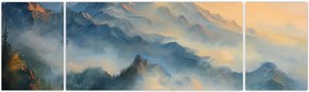 Obraz - Malowany górski krajobraz (170x50 cm)