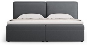 Ciemnoszare łóżko boxspring ze schowkiem 160x200 cm Arendal – Cosmopolitan Design