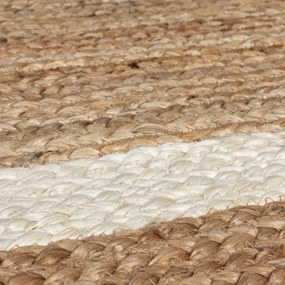 Chodnik z juty tkany ręcznie w naturalnym kolorze/w kolorze kości słoniowej 80x230 cm Grace White – Flair Rugs