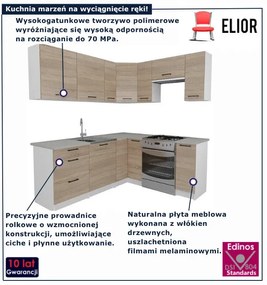 Komplet mebli kuchennych narożnych dąb sonoma D7-S08