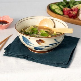 Niebiesko-beżowa porcelanowa miska na ramen 1 l Breeze – Rex London