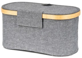 Pojemnik do przechowywania G21 30 x 15 x 15 cm, bambusowy z pokrywką, szary