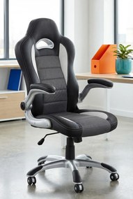 Popielaty biurowy fotel obrotowy E9-P08