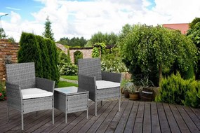 Zestaw mebli balkonowych Riviera 512 z technorattanu, szary