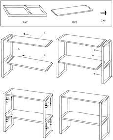 Półka na blat kuchenny, 2 poziomy, 40 x 17,5 x 35 cm