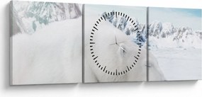 Obraz - Niedźwiedź polarny (z zegarem) (90x30 cm)
