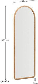 Lustro z drewnianą ramą ścienne 55x155 cm Milsa – Kave Home