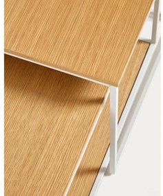 Stoliki zestaw 2 szt. z blatem w dekorze dębu w jasnym naturalnym kolorze 50x100 cm Yoana – Kave Home