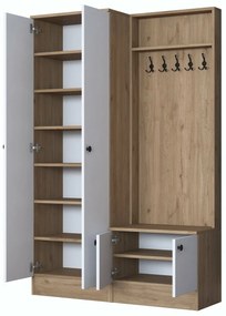 Zestaw do przedpokoju Pone White and Walnut II