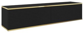 Szafka RTV KARL 3D 135cm wisząca/stojąca czarny mat PIASKI Meble