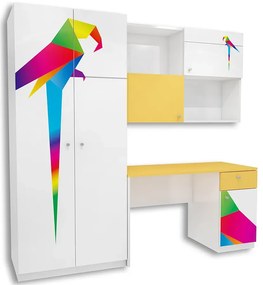 Zestaw mebli dziecięcych z biurkiem i szafą B4-W94