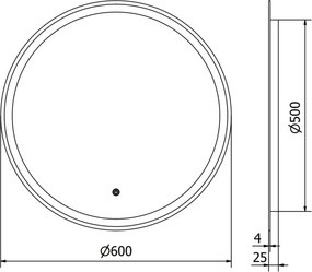 Mexen Gobi lustro łazienkowe podświetlane, okragłe 60 cm, LED 6000K, antypara - 9801-060-060-611-00
