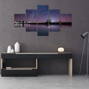 Obraz nocnego nieba z gwiazdami (125x70 cm)