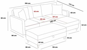 Sofa narożna Eva Right Anthracite