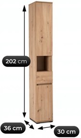 Wąski regał słupek 30 cm E4-A92