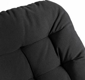 Fotel Bujany Wypoczynkowy AURORA na Płozach Czarny Nowoczesny