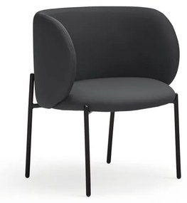 Czarny fotel z imitacji skóry Mogi – Teulat