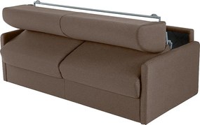 Kanapa 4-osobowa z ekspresowym mechanizmem rozkładania z tkaniny CALIFE - Kolor: brązowy - Wymiary miejsca do spania: 160 cm - Materac 22 cm z pamięcią kształtu