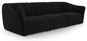 Czarna aksamitna sofa 292 cm Tokyo – Cosmopolitan Design