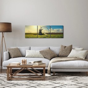 Obraz - Wiatrak (z zegarem) (90x30 cm)