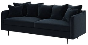 Granatowa aksamitna sofa Ghado Esme, 214 cm