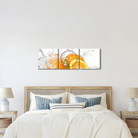 Obraz - Soczyste pomarańcze (z zegarem) (90x30 cm)