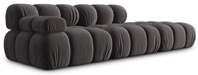 Ciemnoszara aksamitna sofa 282 cm Bellis – Micadoni Home