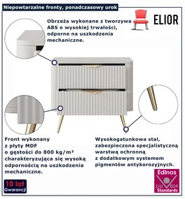 Beżowa szafka nocna na złotych nóżkach  P9-H63