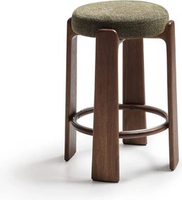 Hoker w kolorze zielono-ciemnonaturalnym z litego drewna jesionowego (wysokość siedziska 75 cm) Granite – Kave Home