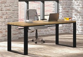 Drewniane loftowe biurko z metalowym stelażem 150x80 - Joxi