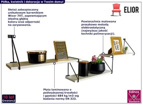 Potrójna biała półka ścienna w tylu skandynawskim - Xeris 3X