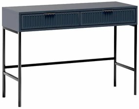 Granatowa toaletka konsola z lamelami, ryflowana 40x12x7 P6-A21