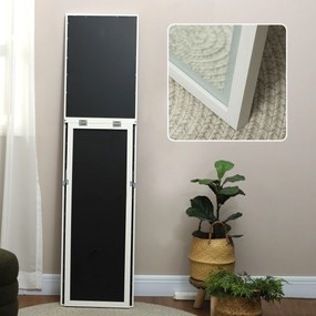 HOMCOM Lustro Całościowe 40x160 cm z Oświetleniem LED, Sterowanie Dotykowe, Regulacja, 3 Kolory, Biały