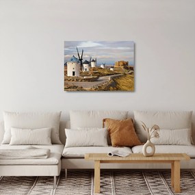 Obraz na szkle - Wiatraki Consuegra, Hiszpania (70x50 cm)