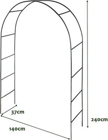 Zestaw 2 ogrodowych łuków do roślin pnących, 240 cm