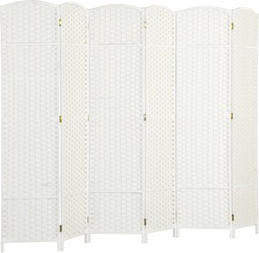 HOMCOM 6-częściowy dzielnik przestrzeni, składana osłona prywatności, ścianka osłonowa do salonu, sypialni, biura domowego, Biała