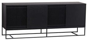 Czarna niska komoda w dekorze dębu 188x75 cm Ende – Woodman