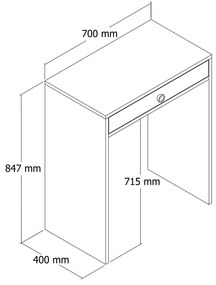 Stolik kosmetyczny Lizbon White