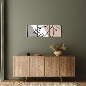 Obraz - Kobieta linia sztuki ciała N⁰2 (z zegarem) (90x30 cm)