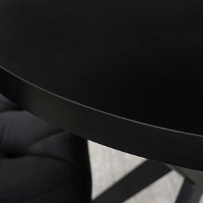 Stół Okrągły Rozkładany DORIAN 80-160 cm Czarny Nowoczesny Loft