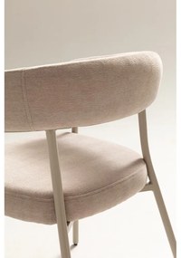 Beżowe tapicerowane fotele jadalniane zestaw z podłokietnikami 2 szt. Yuri – MOME