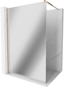 Mexen Kioto ścianka prysznicowa Walk-in 70 x 200 cm, lustro 8 mm, różowe złoto - 800-070-101-60-50