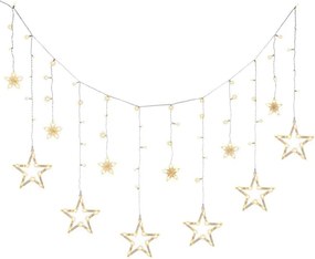 Świąteczny LED łańcuch - gwiazdki, 1,65 m, 138 LED,ciepła bi