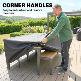 Outsunny Osłona na Meble Ogrodowe Zimowa Wodoodporna Odporny na Wiatr Anti-UV Pokrowiec 420D Oxford 180x120x74 cm Czarny | Aosom PL