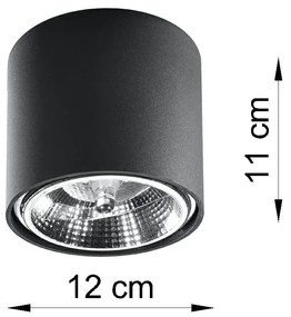 Czarny industrialny plafon LED tuba - 5X EX655 K6-R06