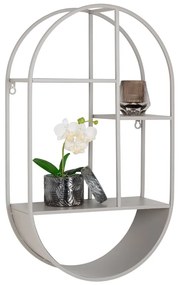 Jasnoszara wielopoziomowa metalowa półka 35 cm Feira – House Nordic