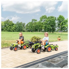 Falk traktor claas z przyczepą i łyżką na pedały