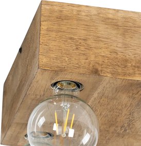 Rustykalna lampa sufitowa z drewna vintage 4-światłowa - Bloc