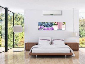Obraz - jagody w filiżance (170x50 cm)