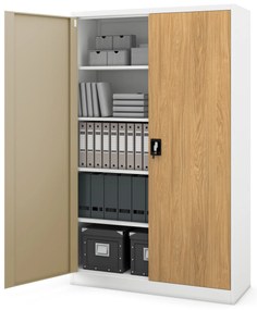 JAN II cabinet white RAL9003 golden oak H1850*W1150*D400